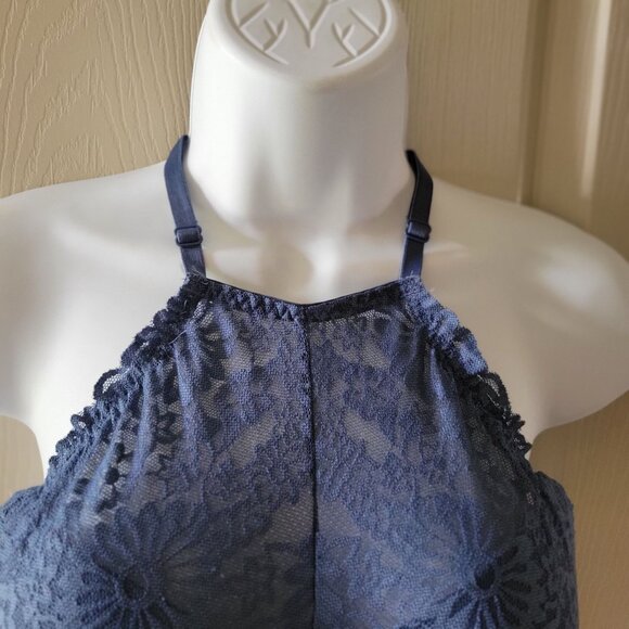 PINK Victoria's Secret Wildflower Lace Bralette Halter Neck Design Push Up -M - Picture 6 of 11